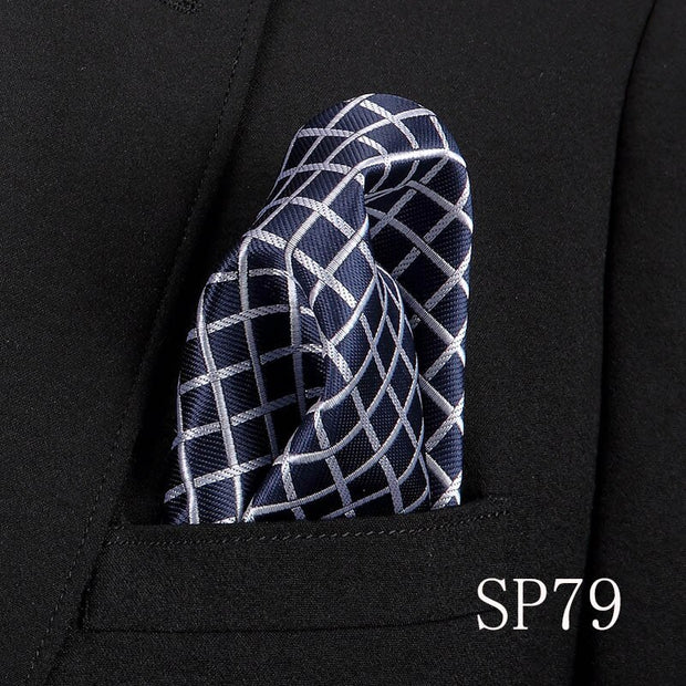 Vangise Mens Pocket Squares Dot Pattern Blue Handkerchief Fashion Hanky