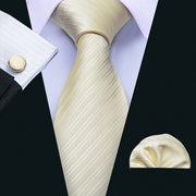 LS-5090 New Mens Ties Handkerchief Set 11 Colors Solid Silk Ties For Men
