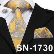 Champagne Ivory White Solid Tie 100% Silk Woven Men Tie Plain Necktie