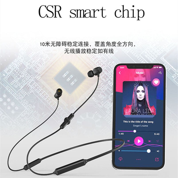 AMTERBEST CSR Wireless Bluetooth Sports Earphone IPX5 Waterproof 48H Music