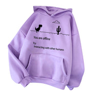 You Are Offline Letter Printed kawaii Hoodies Women