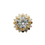925 Sterling Silver Simple Diamond Gold Small Sun Pendant Necklace Women