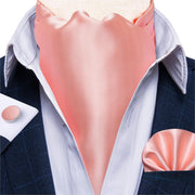 DiBanGu Men Luxury Silk Ascot Tie Cravat Tie Handkerchief Cufflinks 3pcs Set