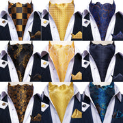 Luxury Men&#39;s Vintage Paisley Floral Formal Cravat Ascot Tie Self British Style