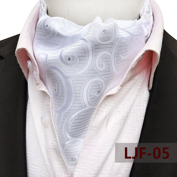 Male British Fashion Paisley Floral Men Long Cravat Ascot Ties Gentlemen