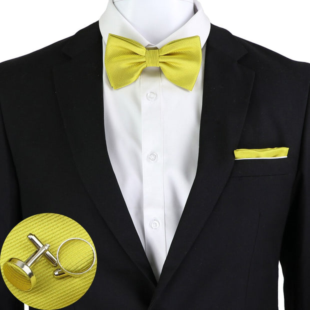 Butterfly Hanky Cufflinks Tassel Brooch Polyester Jacquard Woven Bowtie
