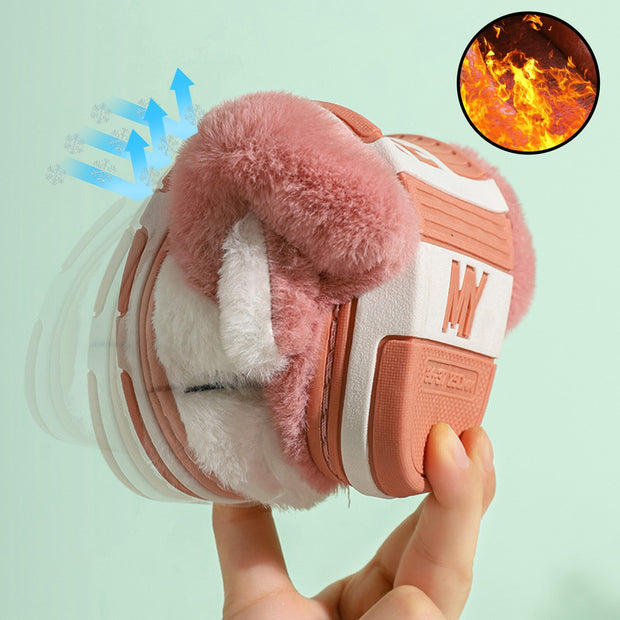 Kawaii Cartoon Rabbit Kids Slippers Children Boys Girls Cartoon Furry Shoes