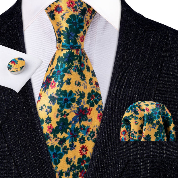 New Necktie Gravata Neckwear Barry.Wang Fashion Hanky Cufflink Set Ties