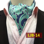 Men Vintage Cashew Floral Wedding Formal Cravat Ascot Scrunch