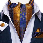 Luxury Men&#39;s Vintage Paisley Floral Formal Cravat Ascot Tie Self British Style