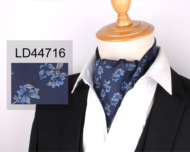 Jacquard Floral Paisley Men Cashew Tie Wedding Formal Cravat Ascot