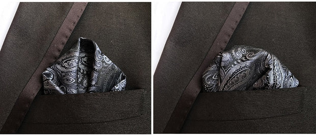 EASY.H Luxury 25*25CM  Vintage Floral Paisley Silk Hanky Pocket Square