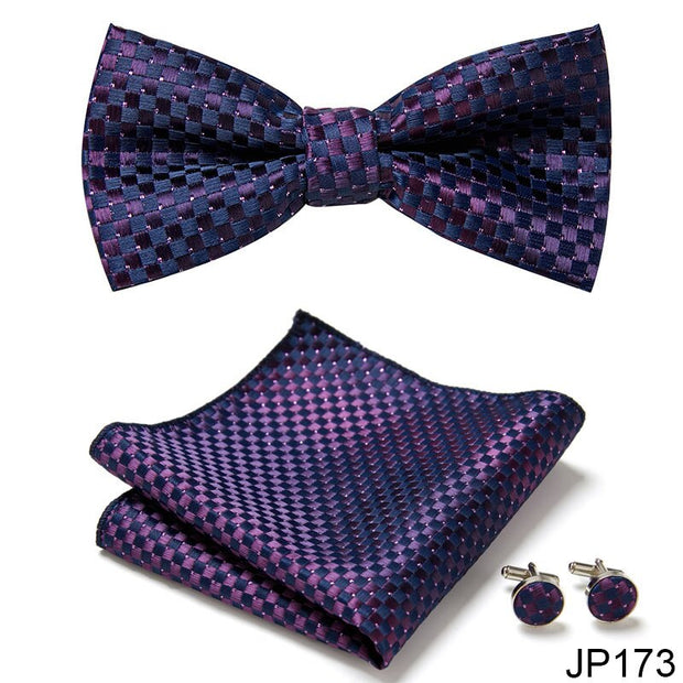 New Paisley  Bow Tie for men Wedding Bowtie Handkerchief Cufflink Set