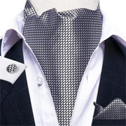 Luxury Men&#39;s Vintage Paisley Floral Formal Cravat Ascot Tie Self British Style