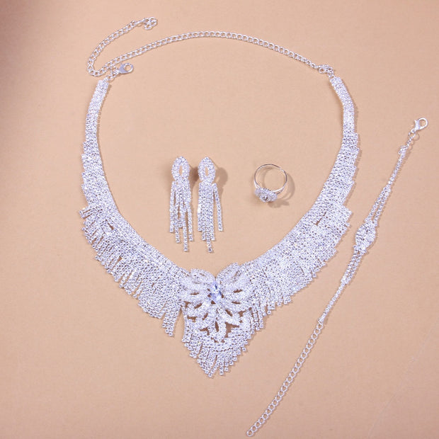 Stonefans Luxury Wedding Crystal Bridal Jewelry Sets for Women Festival Gift Rhinestone