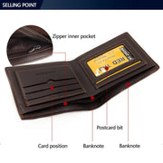 Custom Pattern Engraving Men 's Leather Bi-Fold Photo Personalized Wallet