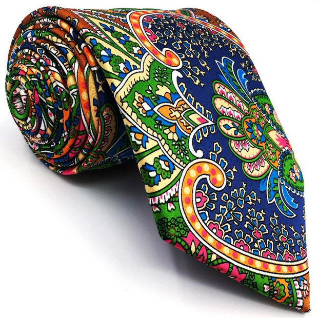 U31 Multicolor Geometric Mens Necktie Silk Fashion Printed Handmade Designer