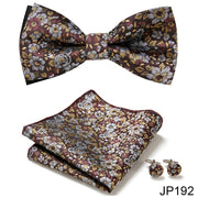 New Paisley  Bow Tie for men Wedding Bowtie Handkerchief Cufflink Set