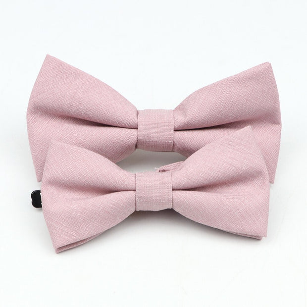 Soft Polyester Solid 15 Colors Father-son Bowtie Set