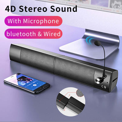 Bluetooth Speaker Detachable Computer Speakers Soundbar Super Bass
