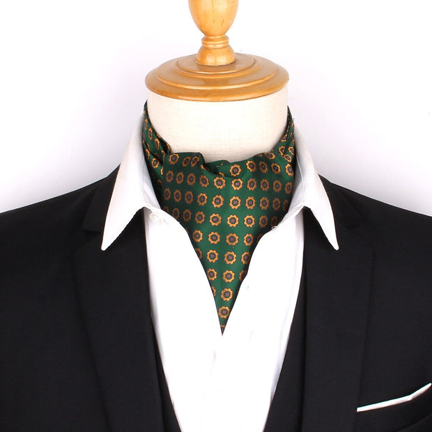 Jacquard Floral Paisley Men Cashew Tie Wedding Formal Cravat Ascot