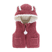 Toddler Baby Girls Boys Vest Kids Warm Clothes Solid Outdoor Fleece Waistcoat