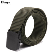 Dihope Military Green Men Belt Plastic Buckle Strap Waist Canvas Belts