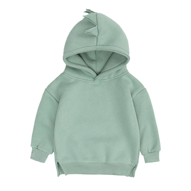 New Fashion Baby Boys Girls Clothes Solid Color Pullover Hooded