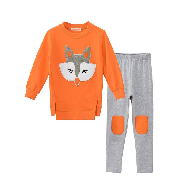 Kids Girls Cartoon Clothing Sets Long Sleeve Sweatshirt +Pants 3-14 Years