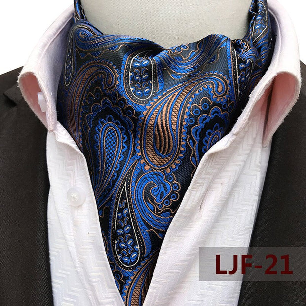 Male British Fashion Paisley Floral Men Long Cravat Ascot Ties Gentlemen