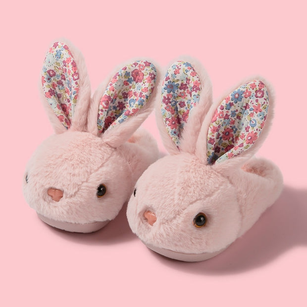 Winter Kids Plush Fluffy Slippers Fuzzy Comfy  Anti-Slip Indoor House Bedroom Shoes