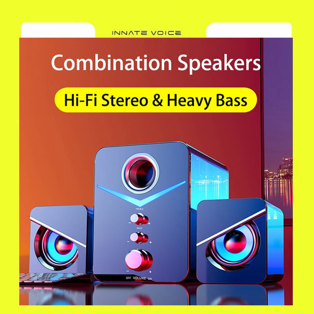 ZK50 Wired Computer Speakers Loudspeaker Bass Subwoofer AUX Audio Home Theater