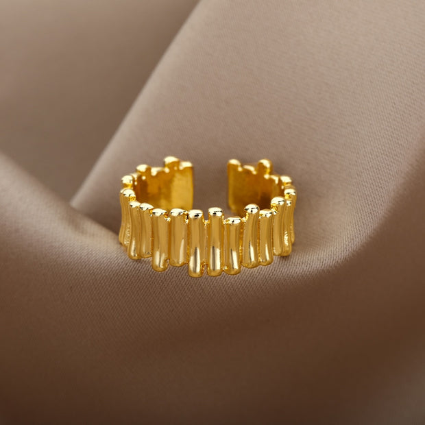 Irregular Rings For Women Stainless Steel Open Adjustable Couple Ring