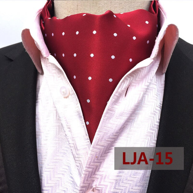 Men Vintage Cashew Floral Wedding Formal Cravat Ascot Scrunch