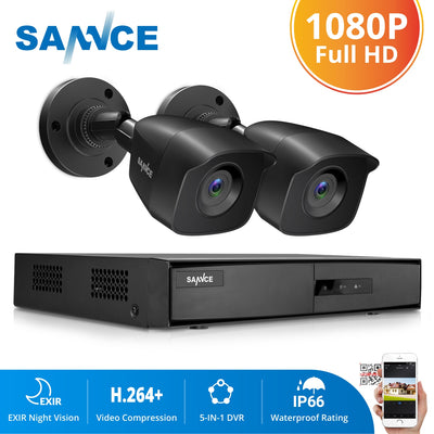 SANNCE 4CH DVR CCTV System 2PCS/4PCS 2MP IR Outdoor Security Cameras