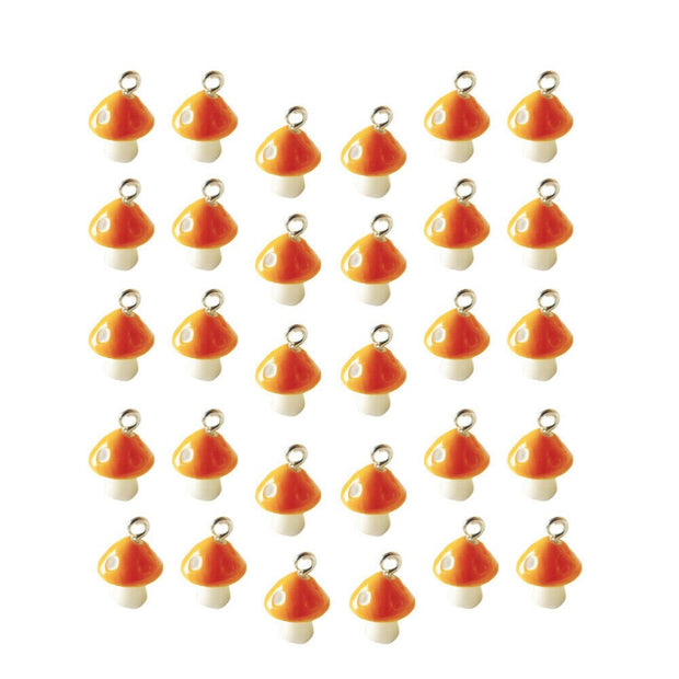 30pcs 12mm Simulation Mushroom Pendants Fashion Charms Diy Jewelry