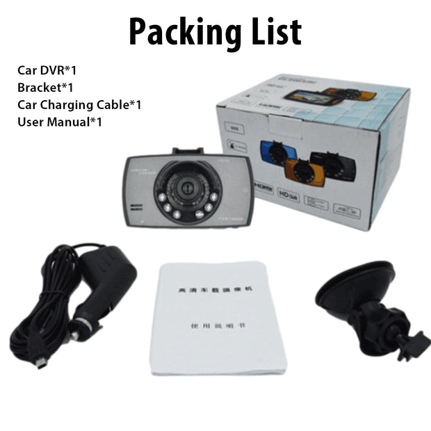 2.4 Inches Car Dash Cam Super Night Vision 1080P Full HD Recording