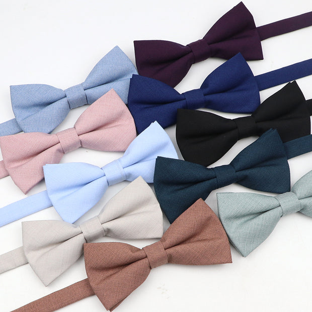 Soft Polyester Solid 15 Colors Father-son Bowtie Set