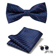 New Paisley  Bow Tie for men Wedding Bowtie Handkerchief Cufflink Set