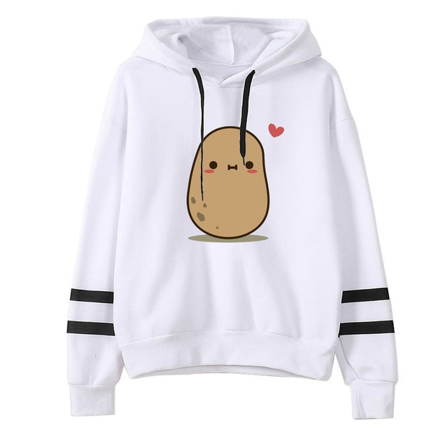 Hoodies Women Cute Potato Printed Fashion Women Casual Loose Long Sleeve