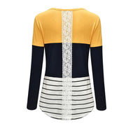Autumn Women Pregnant Long Sleeve Striped Print T-Shirt