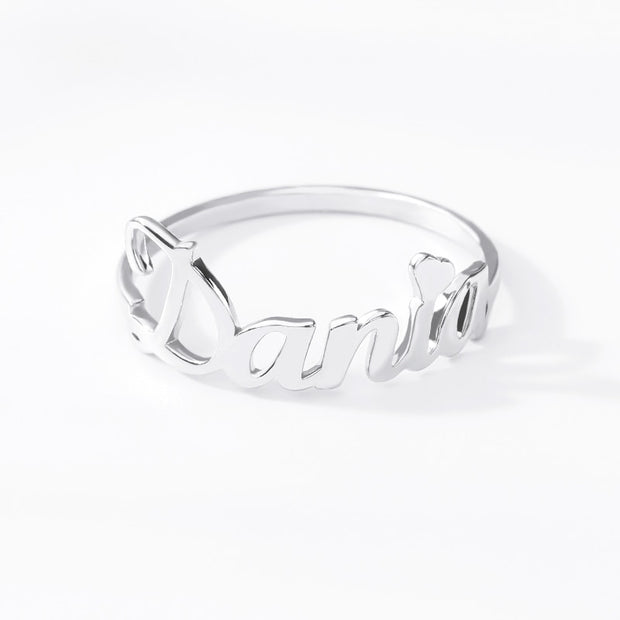 Custom Name Ring Band Custom Letters Initials Ring Stainless Steel