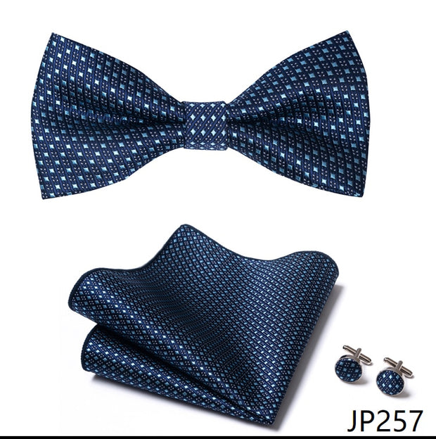 New Paisley  Bow Tie for men Wedding Bowtie Handkerchief Cufflink Set