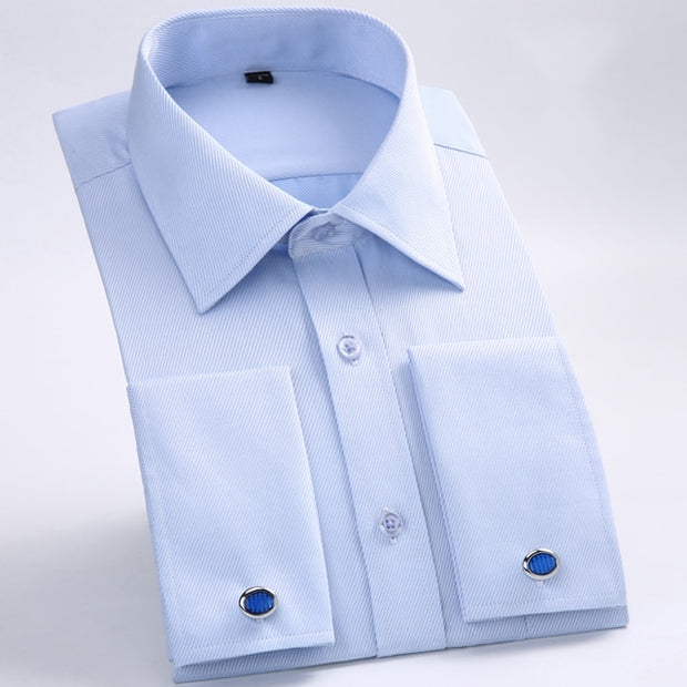Classic French Cuffs Striped Dress Shirt