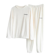 Winter Flannel Pajama Set Women Fleece Hoodie+Pants