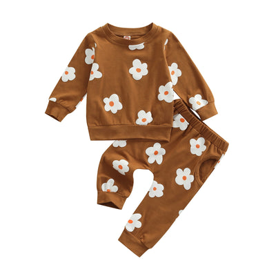 Lioraitiin 0-4Years Toddler Baby Girl 2Pcs Autumn Clothing Set Long Sleeve