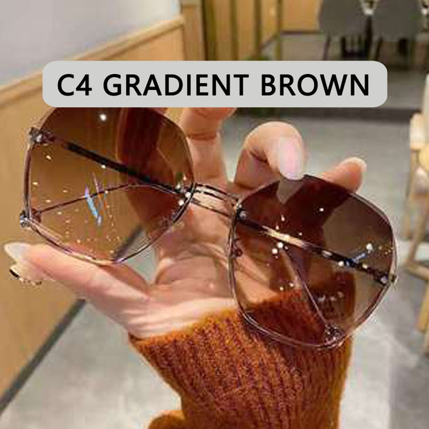 Fashion Hexagon Sunglasses Women Brand Designer Luxury Gradient Lens Sun Glasses
