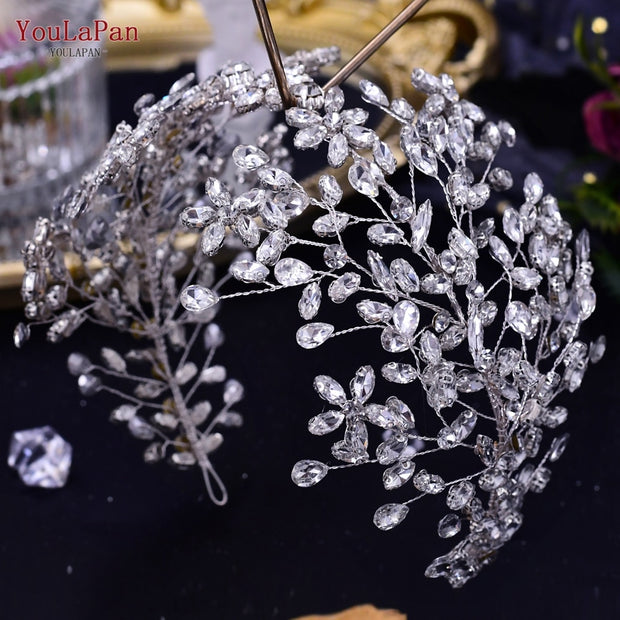 YouLaPan HP425 Wedding Tiara and Crown Rhinestone Headpiece Wedding Hair Accessories 