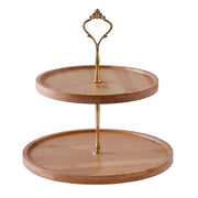 Kitchen Bamboo Tray Holiday Party 2/3L layer Fruit Plate Dessert Candy Dish