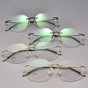 Ultralight Titanium Alloy Rimless Men Glasses Frame Square Eyeglasses